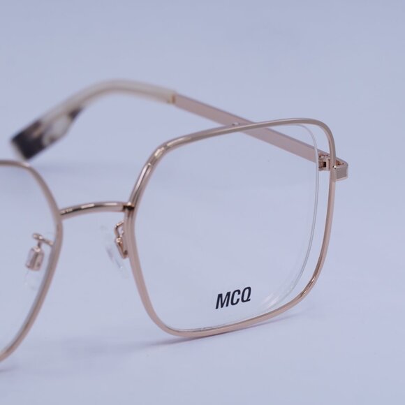 McQ by Alexander McQueen MQ0318O 003 Eyeglasses Gold 52mm Square Frame - Picture 2 of 10